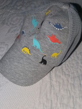 Gray Kids Dinosaur Mesh Baseball Cap - Multicolor Dino Print